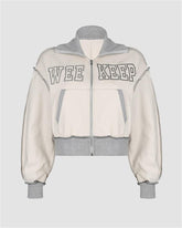 Contrasting Motion Letter Print Jacket